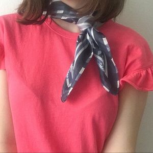 Sam Edelman Silk Scarf in Navy Gingham
